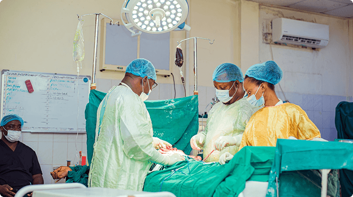 Niger Foundation Hospital surgical team during a procedure